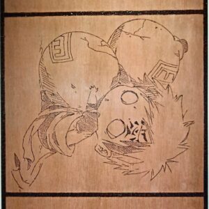 Pyrogravure de Kakashi, Gaara, and Yamato version Chibi 25.5Lx68l cm