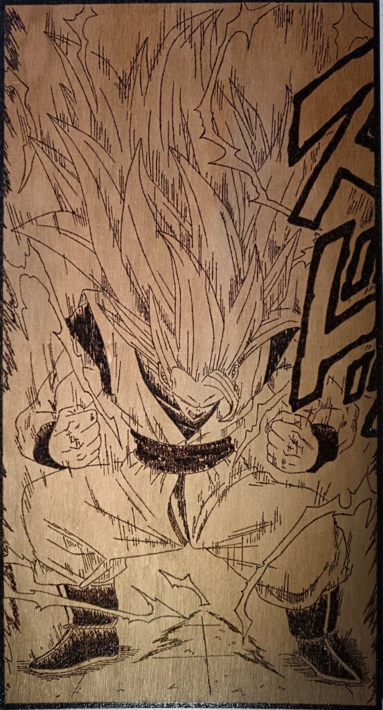 Pyrogravure Sangoku Super Saiyen 3