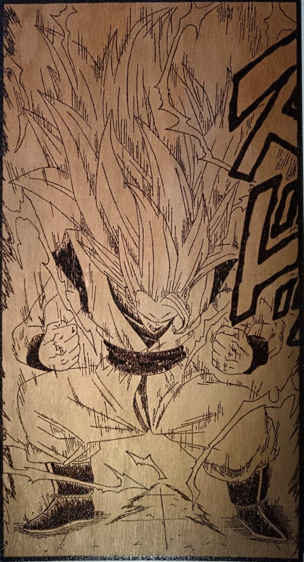 Pyrogravure Sangoku Super Saiyen 3 48Lx25,7l cm