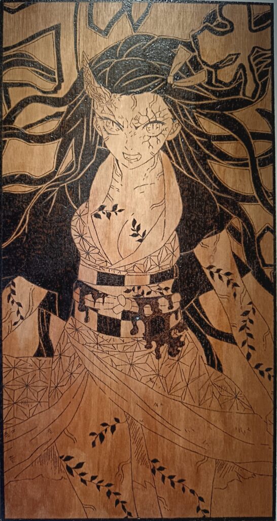 Pyrogravure de Nezuko Kamado