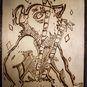 Pyrogravure de Inosuke de Demon Slayer 20Lx16l cm