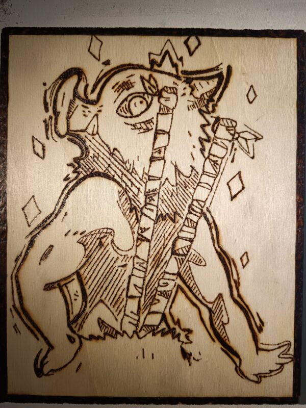 Pyrogravure de Inosuke de Demon Slayer 20Lx16l cm
