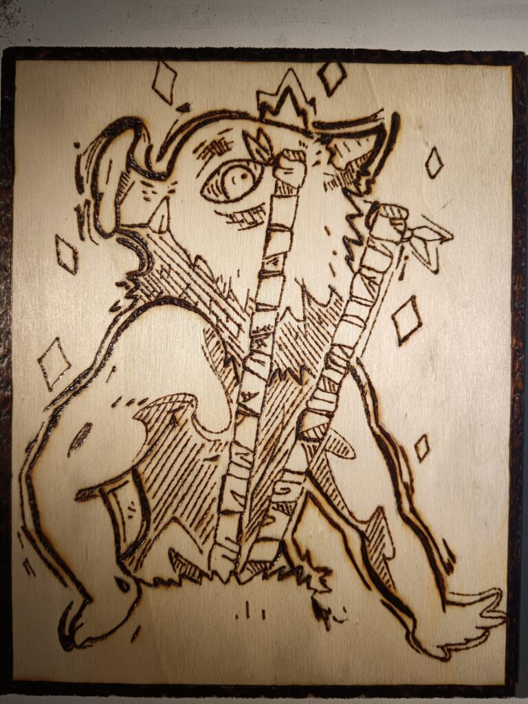 Pyrogravure de Inosuke de Demon Slayer