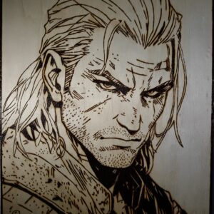 Pyrogravure de Geralt de Riv 40x30cm