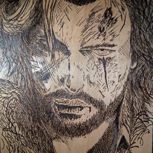 Pyrogravure Verso Expédition 33  40x30cm