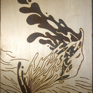 Pyrogravure de In Waves de Aj Dungo 40x30cm