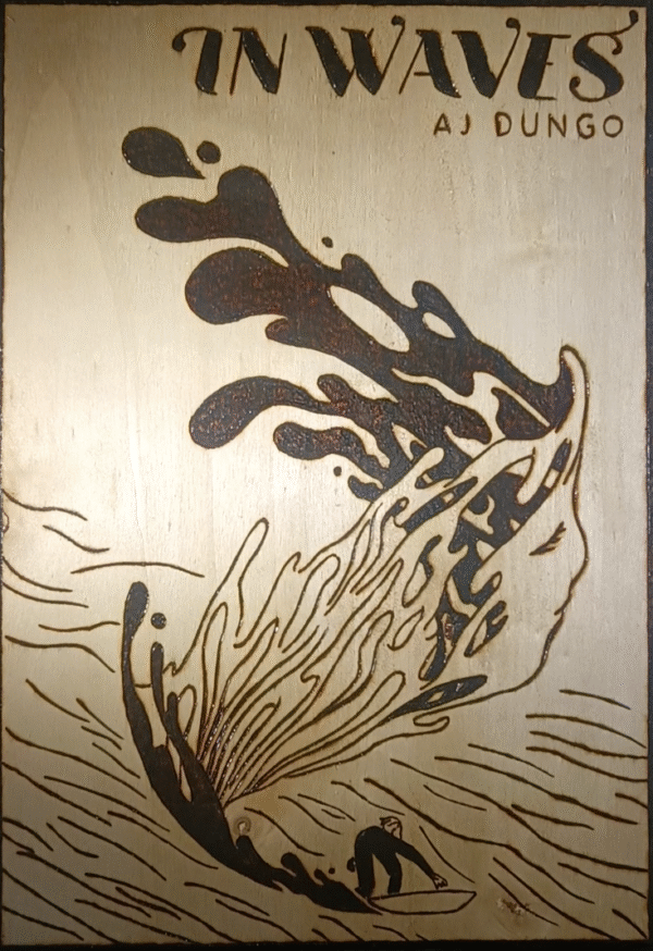 Pyrogravure de In Waves de Aj Dungo 40x30cm
