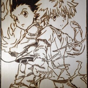Pyrogravure Gon et kirua ( killua) Hunter X Hunter