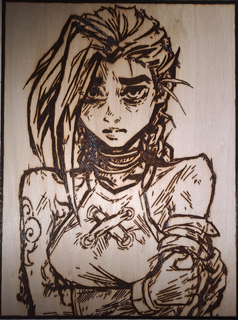 Pyrogravure de Jinx