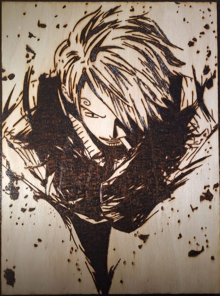 Pyrogravure de sanji ( One piece )