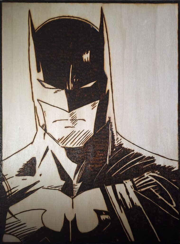 Pyrogravure de Batman