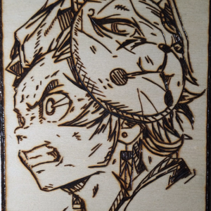 Pyrogravure de Tanjiro Kamado ( Kimetsu no yaiba )