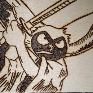 Pyrogravure de Momo ( Avatar le dernier maître de l'air ) [ Format Paysage ]