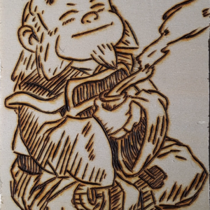 Pyrogravure de Iroh ( Avatar le dernier maître de l'air )