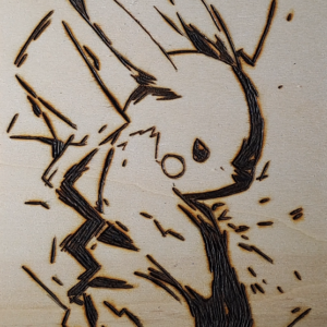 Pyrogravure de Pikachu