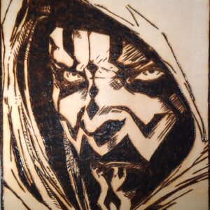 Pyrogravure de Darth Maul