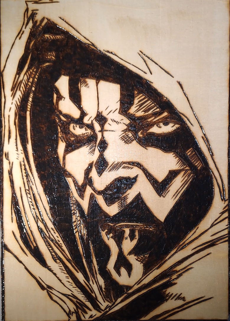 Pyrogravure de Darth Maul
