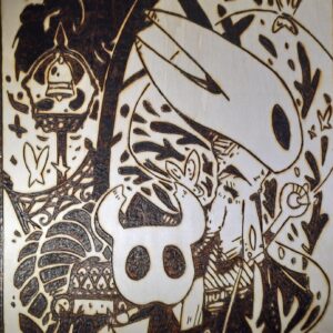 Pyrogravure d'Hollow Knight