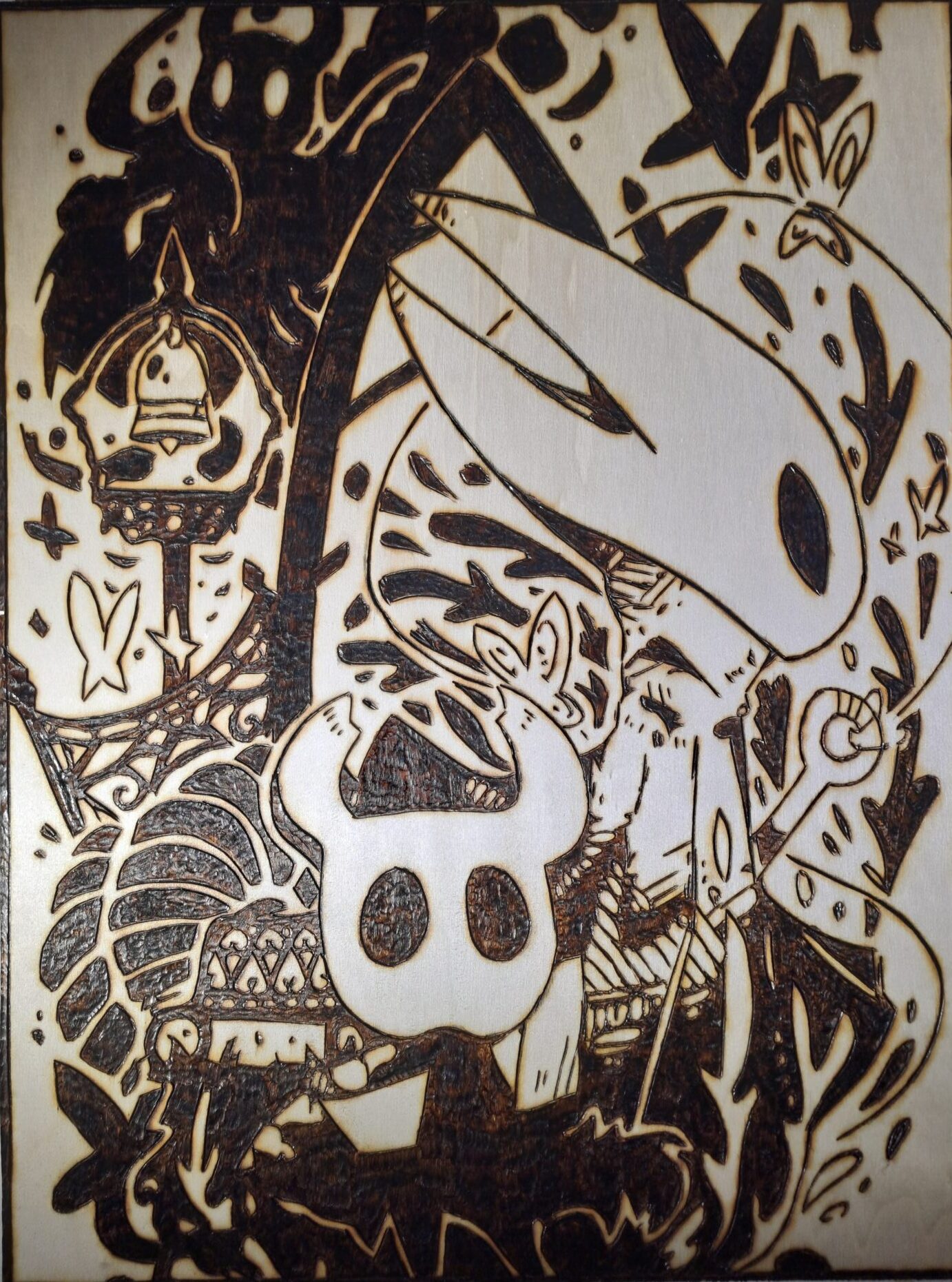 Pyrogravure d'Hollow Knight