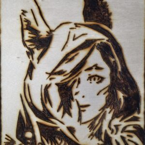Pyrogravure de Xayah ( League of Legends )