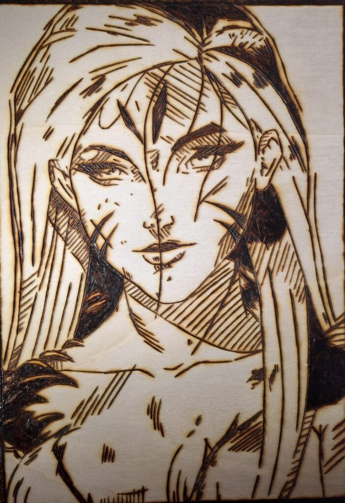 Pyrogravure de kai'sa ( League of Legends )