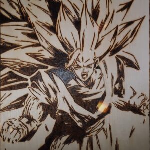 Pyrogravure de Goku SSJ3