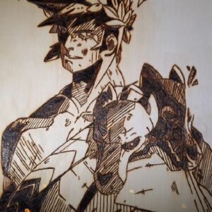Pyrogravure de Zagreus ( Hades )