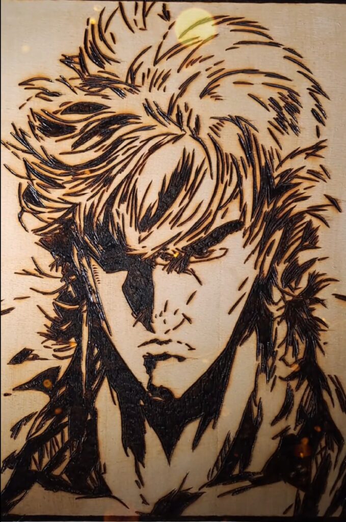 Pyrogravure de Ken le survivant