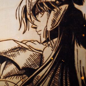 Pyrogravure de Shiryu ( saint seiya )