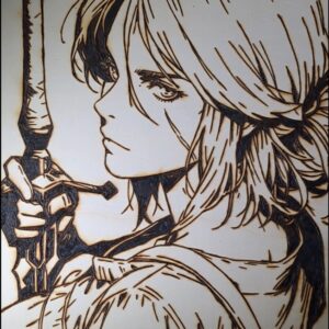 Pyrogravure de Ciri