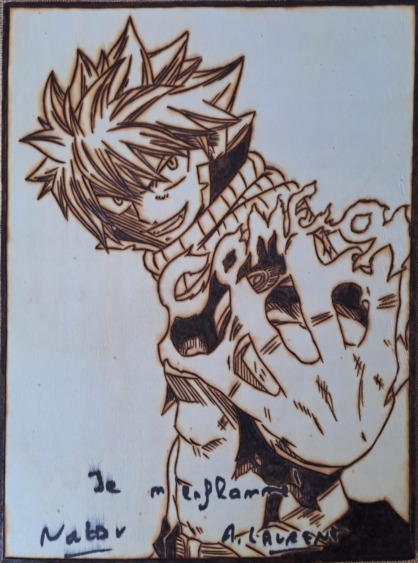 Pyrogravure de Natsu