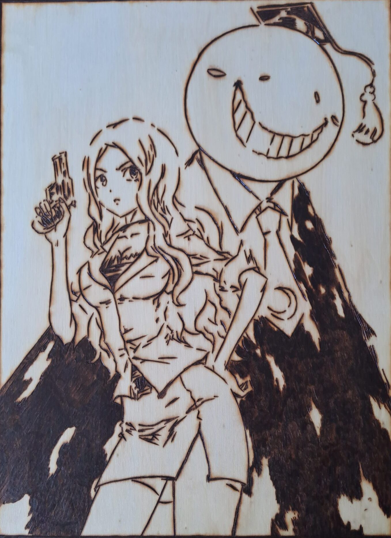 Pyrogravure de Koro sensei