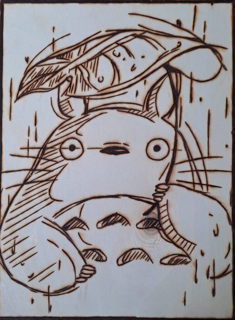 Pyrogravure de Totoro