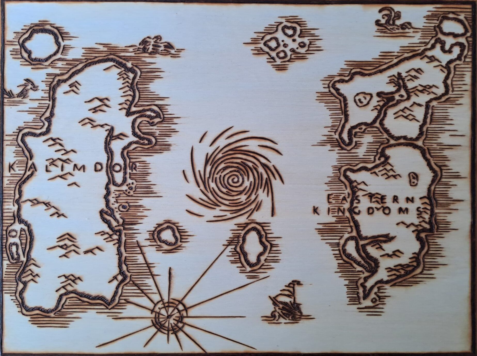 Pyrogravure de la carte de world of warcraft