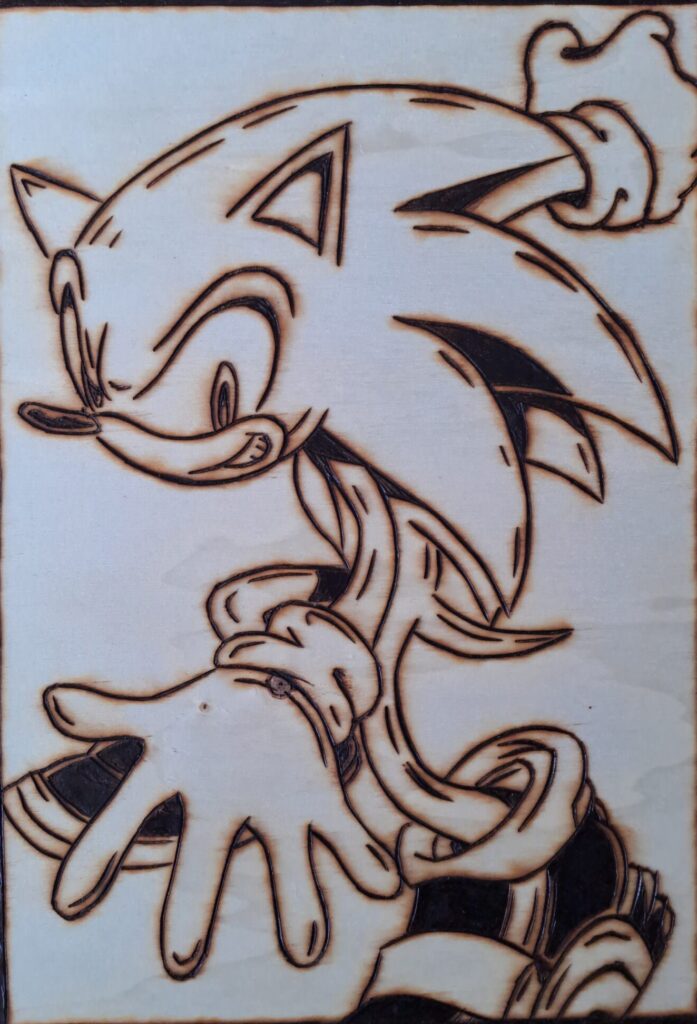 Pyrogravure de Sonic ( Adventure 2 )